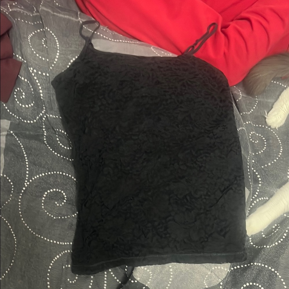 Black Fitted Sleeveless Camisole Top